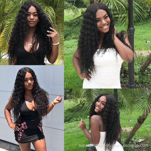 Wholesale Brazilian Virgin Hair Pre Plucked With Baby Hair Transparent Lace Front Wigs Deep Wave For Black Women Wigs